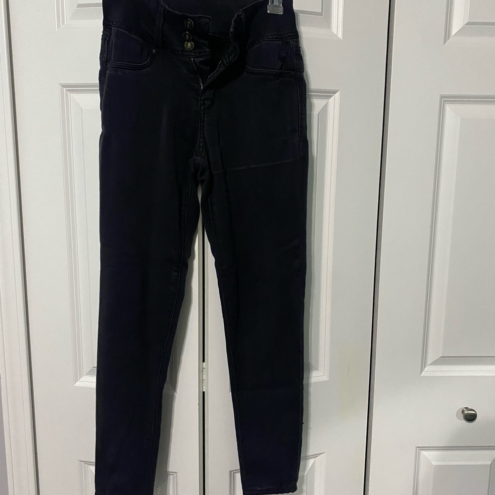 Womens High Waisted Black Jeggings